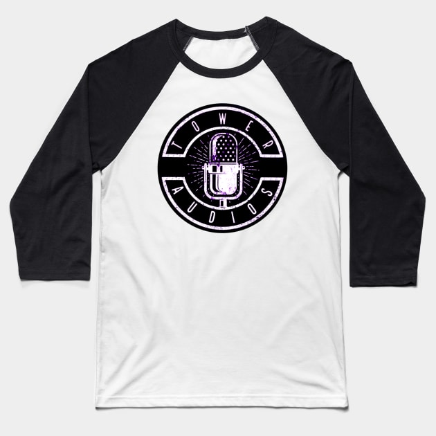 Tower Logo Original Purple Baseball T-Shirt by Kimhanderson